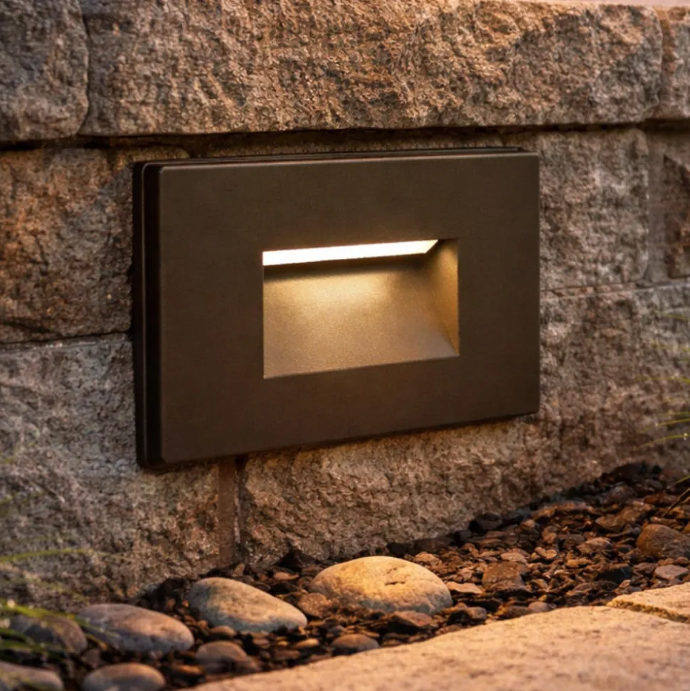 Top light intro segnapasso led da incasso a parete marrone per esterno ip65