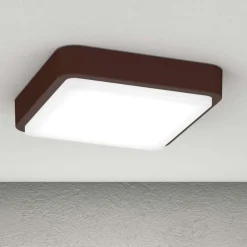 Top light irvine plafoniera da esterno marrone corten quadrata