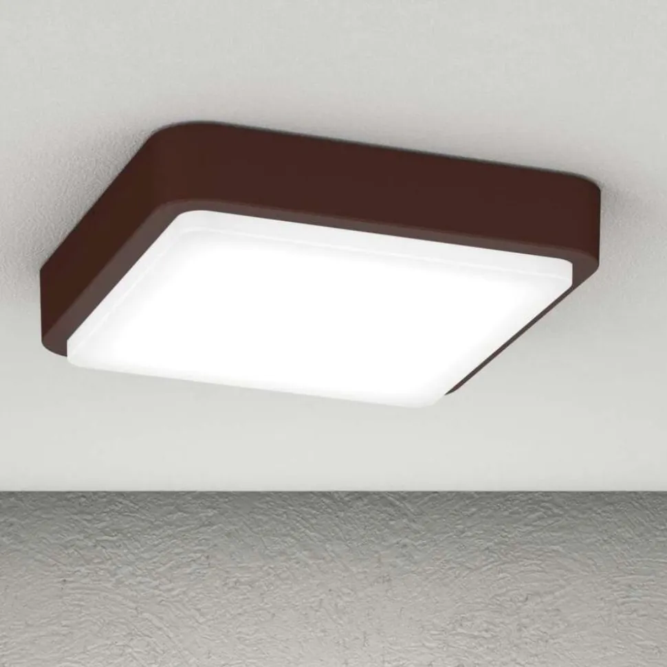Top light irvine plafoniera da esterno marrone corten quadrata