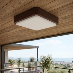 Top light irvine plafoniera da esterno marrone corten quadrata
