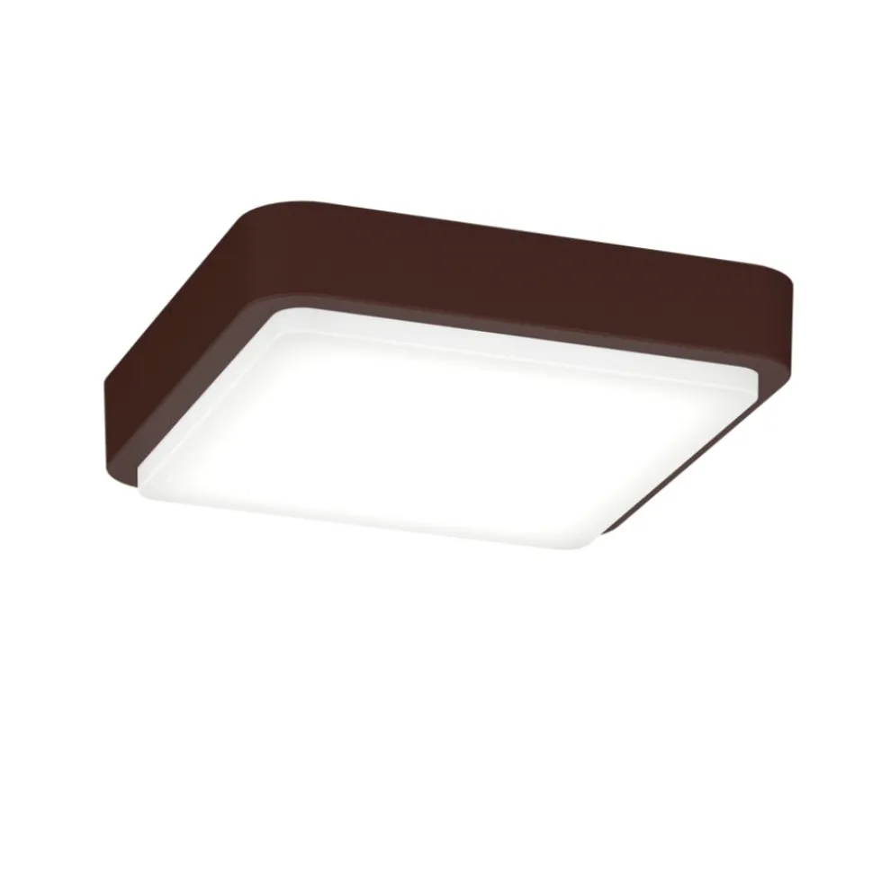 Top light irvine plafoniera da esterno marrone corten quadrata
