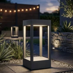 Top light lampioncino da giardino monaco antracite led 10w 3000k ip54