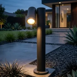 Top light lampioncino da giardino oslo luce orientabile gu10 antracite ip65