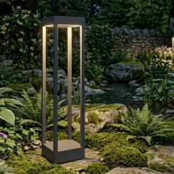 Top light lampione da esterno monaco antracite moderno led 10w 3000k