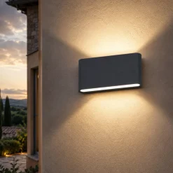 Top light lima applique per esterno antracite led 10w cct