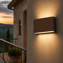 Top light lima applique per esterni moderna corten led 10w cct