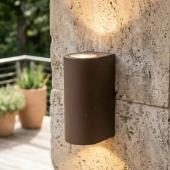Top light lione applique corten da esterno moderna ip65