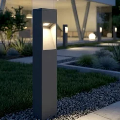 Top light lisbona lampione da giardino moderno antracite led 12w 3000k ip65