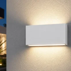 Top light madrid applique rettangolare per esterno bianca led 10w cct ip65