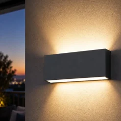 Top light madrid applique da esterno antracite led 20w cct ip65