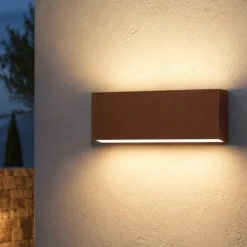 Top light madrid applique da esterno moderna corten led 20w cct biemissione