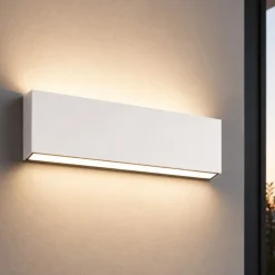 Top light madrida applique rettangolare per esterni bianca led 20w cct ip65