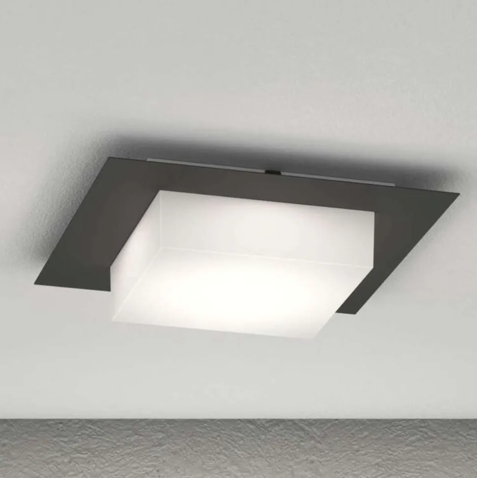 Top light miami nera plafoniera per esterni quadrata moderna