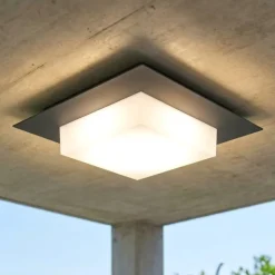 Top light miami plafoniera da esterno quadrata antracite moderna