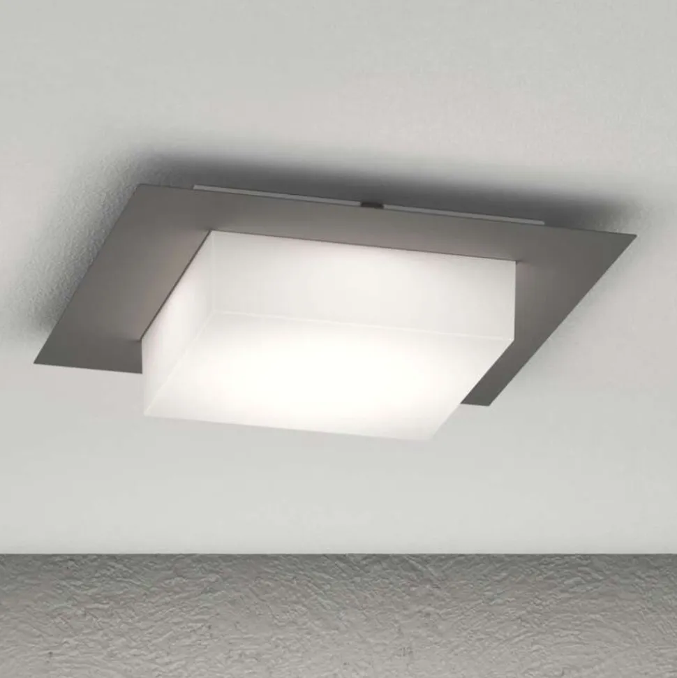 Top light miami plafoniera da esterno quadrata antracite moderna