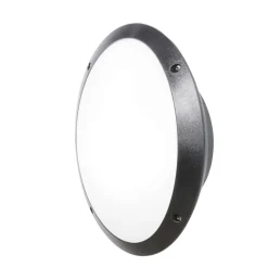 Top light milano plafoniera da esterno nera ovale ip66