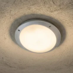 Top light milano plafoniera da esterno grigia anti corrosione ip66