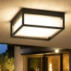 Top light osaka plafoniera per esterno quadrata antracite ip54