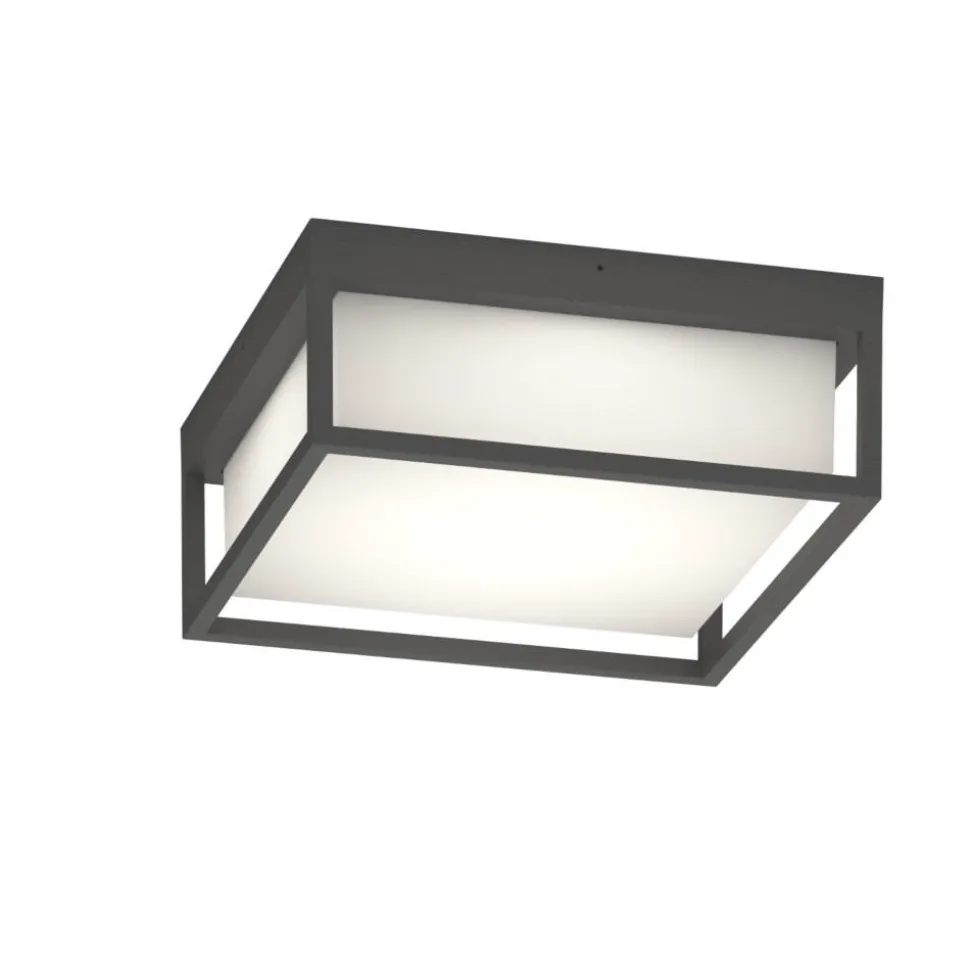 Top light osaka plafoniera per esterno quadrata antracite ip54