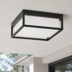 Top light osaka plafoniera per esterno quadrata antracite ip54