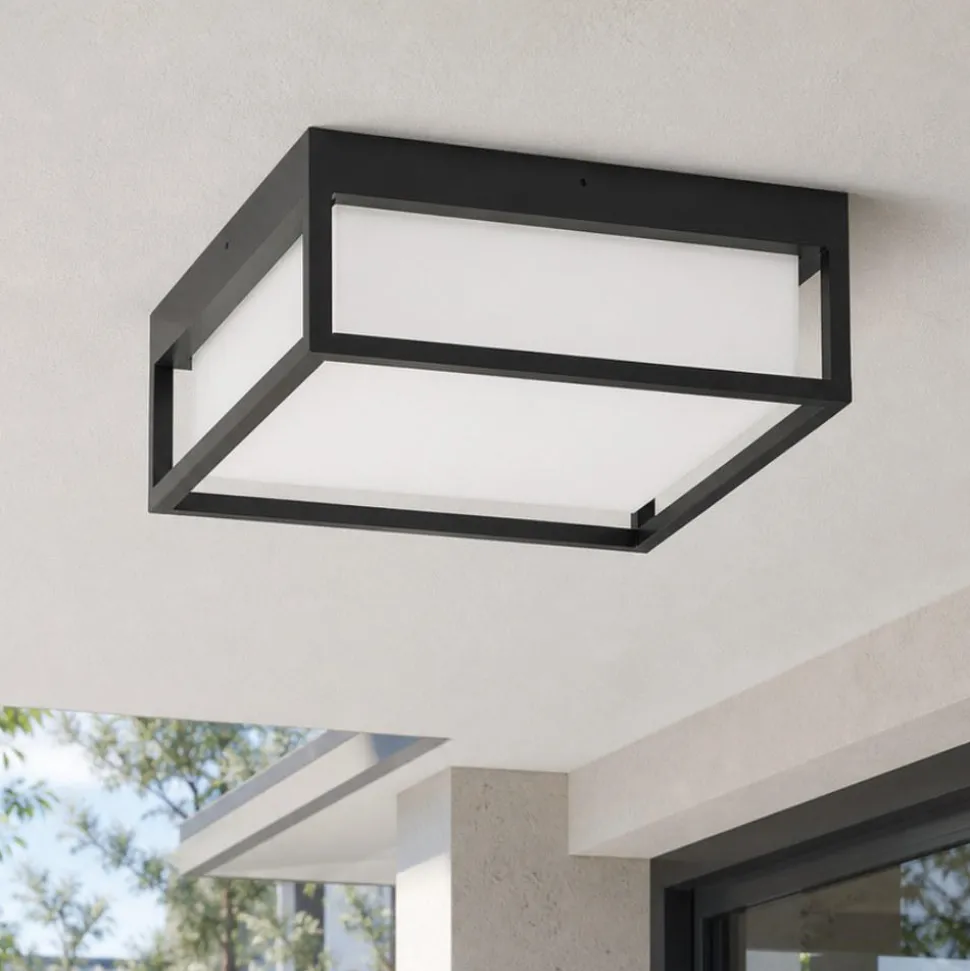 Top light osaka plafoniera per esterno quadrata antracite ip54