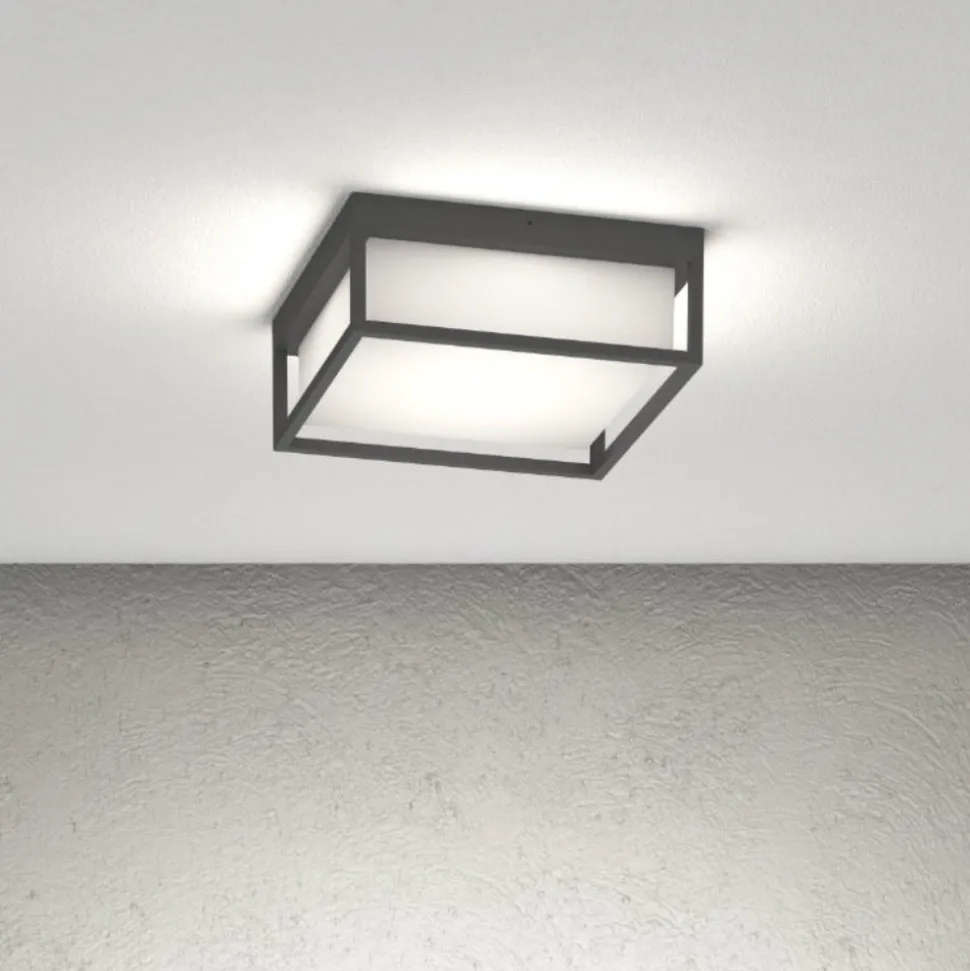 Top light osaka plafoniera per esterno quadrata antracite ip54