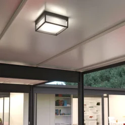 Top light osaka plafoniera per esterno quadrata antracite ip54