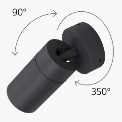 Top light oslo faretto da esterno antracite luce orientabile ip65