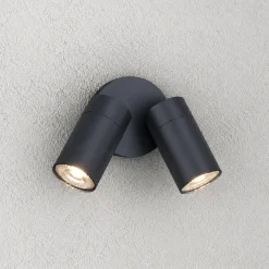 Top light oslo faretto da esterno due luci orientabili antracite ip65