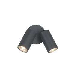 Top light oslo faretto da esterno due luci orientabili antracite ip65