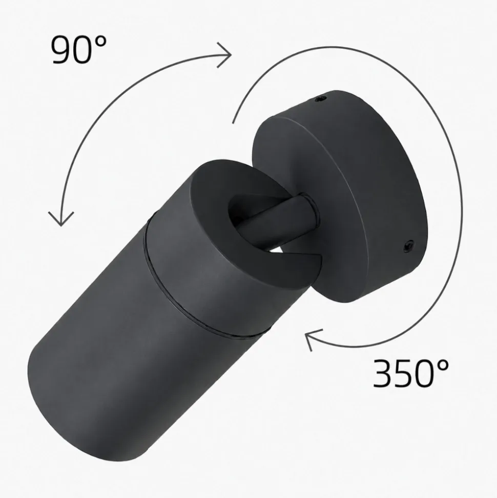 Top light oslo faretto da esterno due luci orientabili antracite ip65