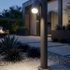 Top light oslo lampione da giardino antracite luce orientabile ip65