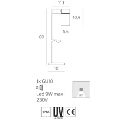 Top light oslo lampione da giardino antracite luce orientabile ip65