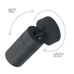 Top light oslo lampione da giardino antracite luce orientabile ip65