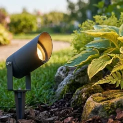 Top light paco faretto con picchetto nero da giardino ip65