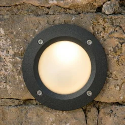 Top light parma segnapasso da esterno incasso parete rotondo nero anti corrosione