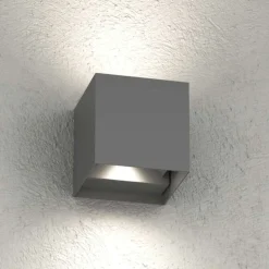 Top light perth applique cubo da esterno antracite led cct biemissione