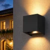 Top light perth applique cubo nero per esterno led 10w cct