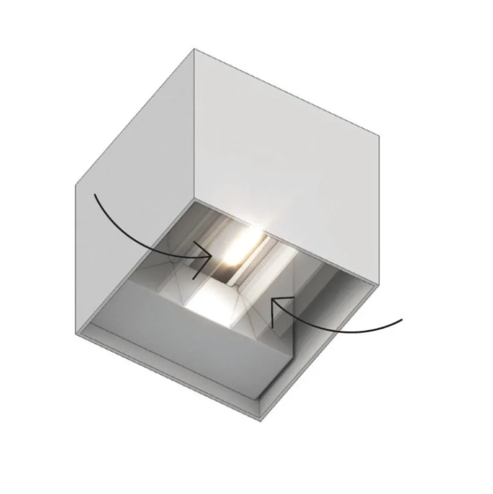 Top light perth applique cubo nero per esterno led 10w cct