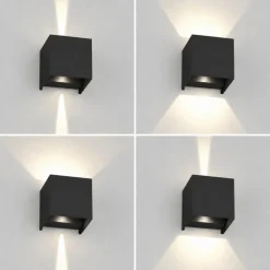 Top light perth applique cubo nero per esterno led 10w cct