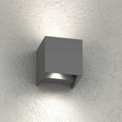 Top light perth applique da esterno antracite led cct cubo moderno ip65