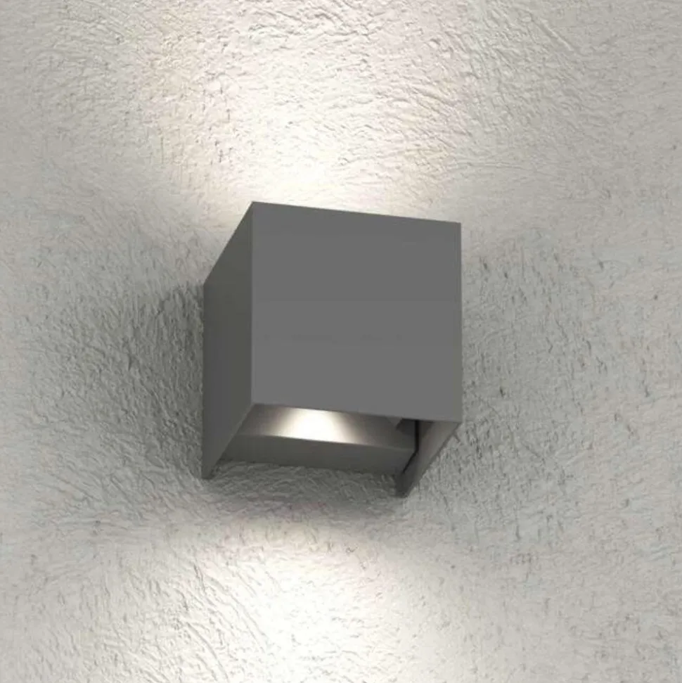 Top light perth applique da esterno antracite led cct cubo moderno ip65