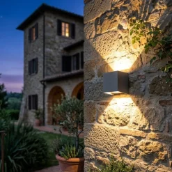 Top light perth applique da esterno antracite led cct cubo moderno ip65