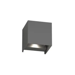 Top light perth applique da esterno antracite led cct cubo moderno ip65