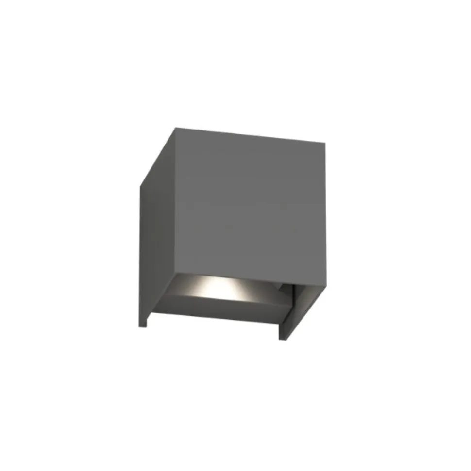 Top light perth applique da esterno antracite led cct cubo moderno ip65