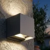 Top light perth nera applique da esterno cubo led orientabile cct ip65