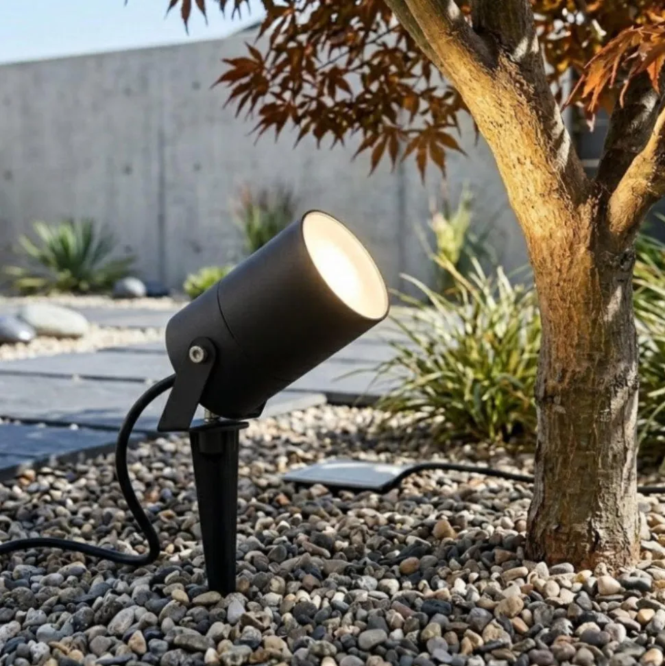 Top light pico faretto con picchetto per esterno giardino nero