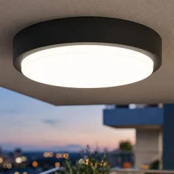 Top light plafoniera antracite da esterno rotonda moderna
