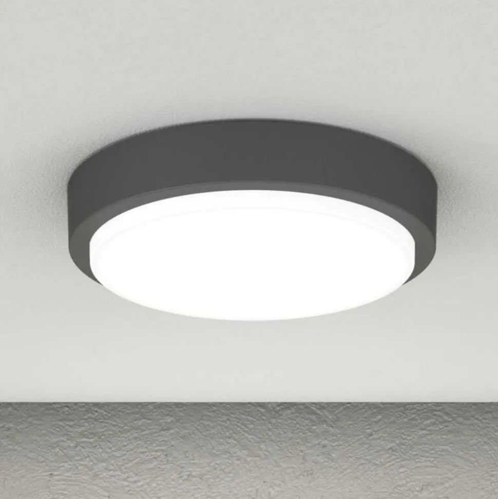 Top light plafoniera antracite da esterno rotonda moderna