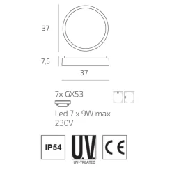 Top light plafoniera antracite da esterno rotonda moderna